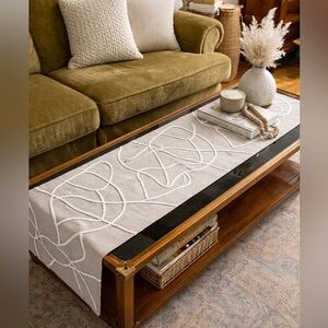 2 / $40 Hudson’s Bay Neutral Textured Table Runner 72” Modern Organic Japandi